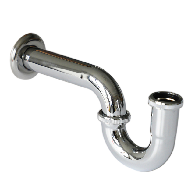 OPITRUELY 1 1/4 inch Brass Chrome Bathroom Basin P-Trap P015