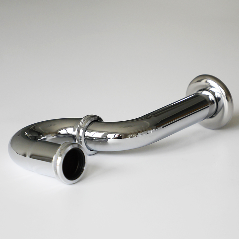 OPITRUELY 1 1/4 inch Brass Chrome Bathroom Basin P-Trap P015