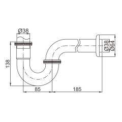 OPITRUELY 1 1/2 inch Brass Chrome Bathroom Basin P-Trap