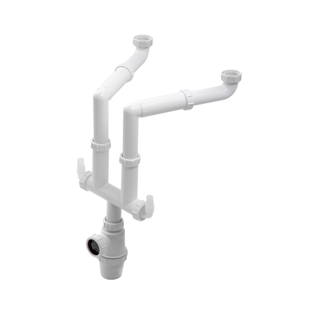 OPITRUELY 1.5" Plastic Kitchen Double Sink Drain Pipe