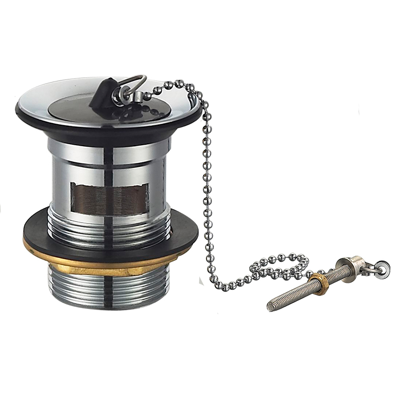 OPITRUELY 1 1/4 inch Brass Bathroom Wash Basin Drain With Plug Chain G022