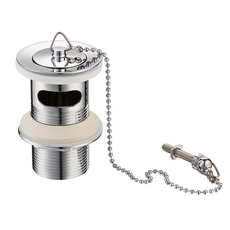 OPITRUELY 1 1/4 inch Brass Bathroom Basin Drain With Chain Plug G046