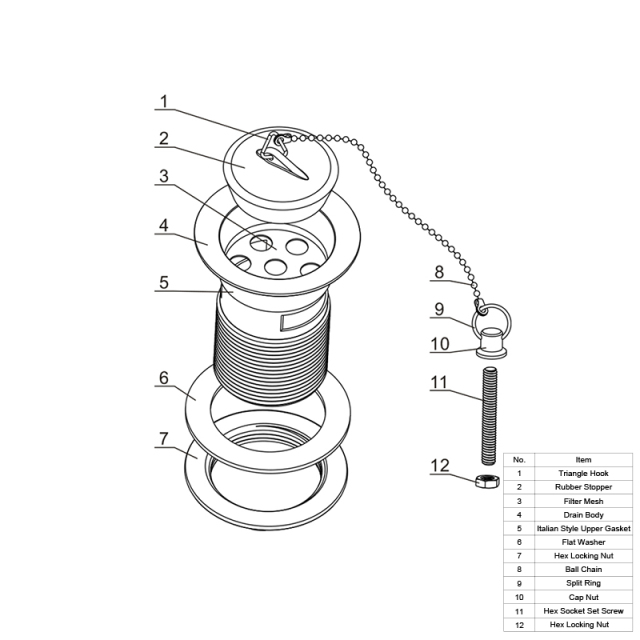 OPITRUELY 1 1/4 inch Brass Bathroom Wash Basin Drain With Plug Chain G022
