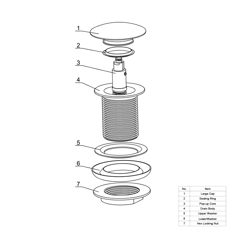 OPITRUELY 1-1/4 Brass Pop Up Chrome Bathroom Basin Drain C031