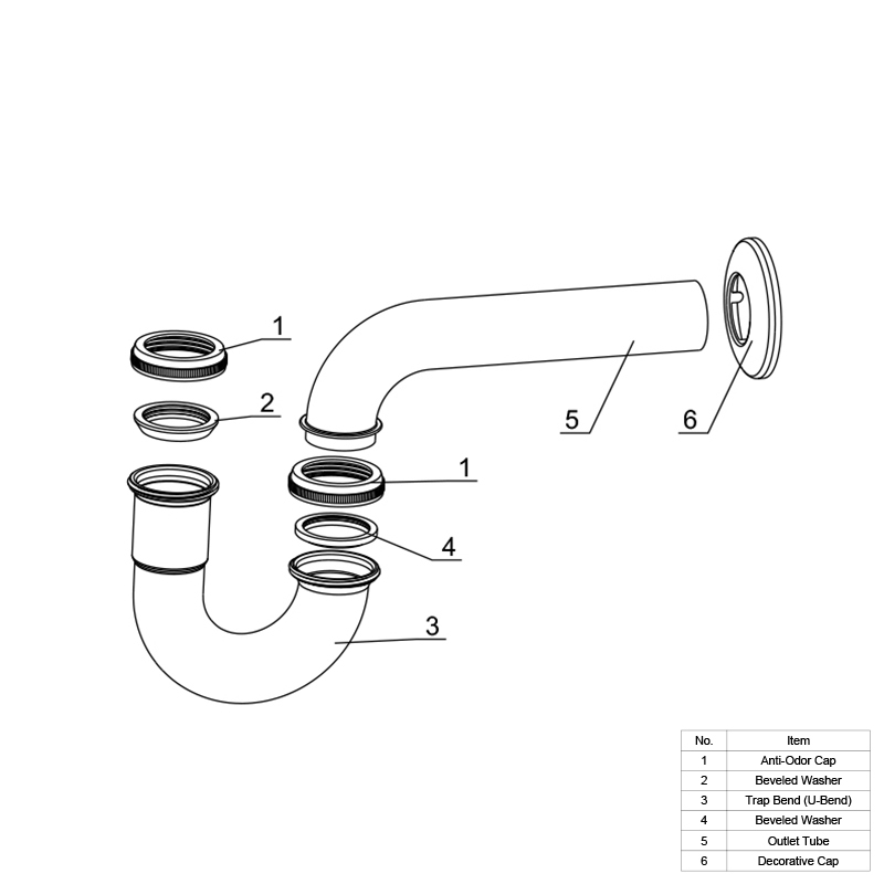 OPITRUELY 1 1/4 inch Brass Chrome Bathroom Basin P-Trap P015