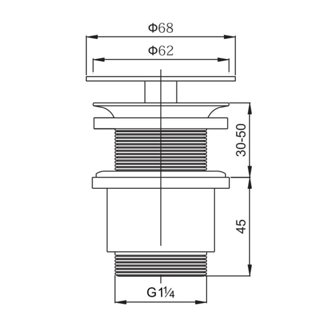 OPITRUELY 1 1/4 Free Flow Brass Chrome Bathroom Basin Drain F017