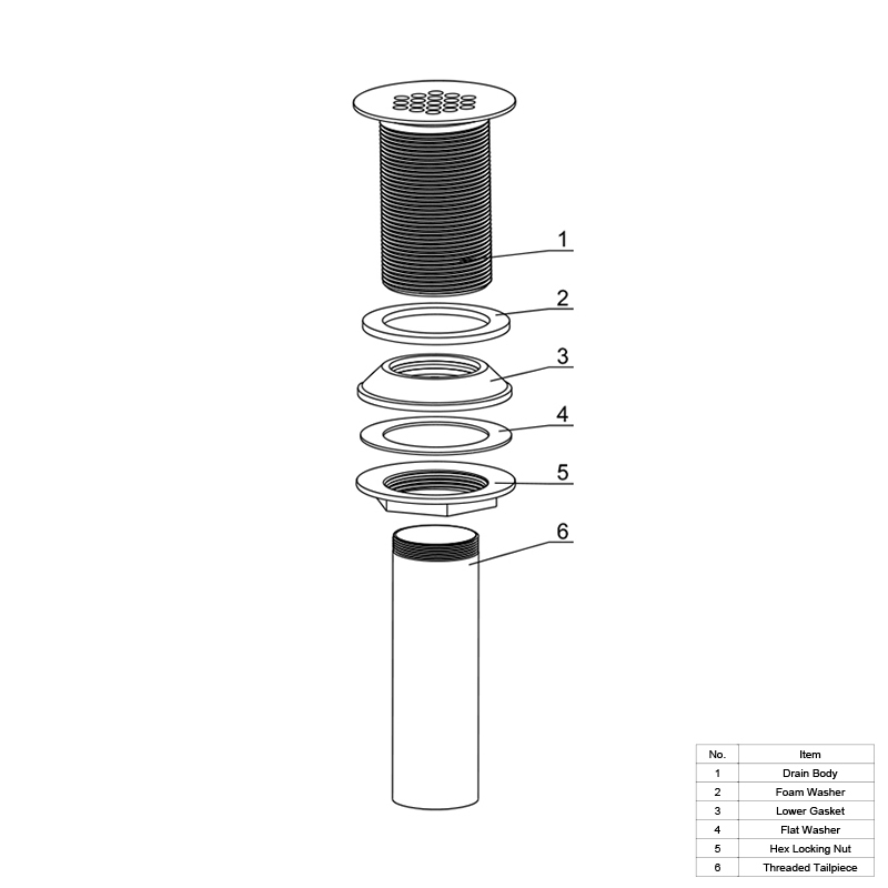 OPITRUELY 1 1/4 Free Flow Brass Bathroom Basin Drain With Tube F038