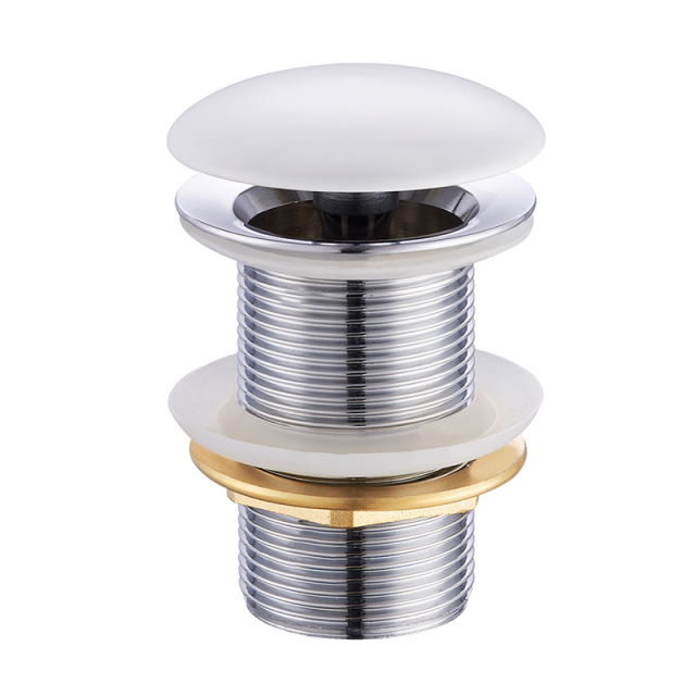 OPITRUELY 1 1/4 Free Flow Brass Bathroom Basin Drain With Ceramic Cap F045