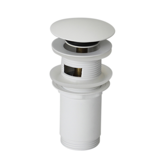 OPITRUELY 1 1/4 inch Pop Up Brass Matte White Bathroom Basin Drain C127