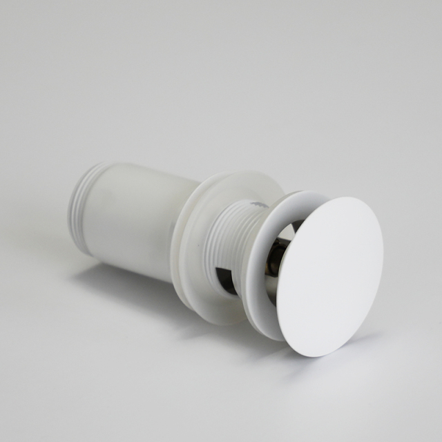 OPITRUELY 1 1/4 inch Pop Up Brass Matte White Bathroom Basin Drain C127