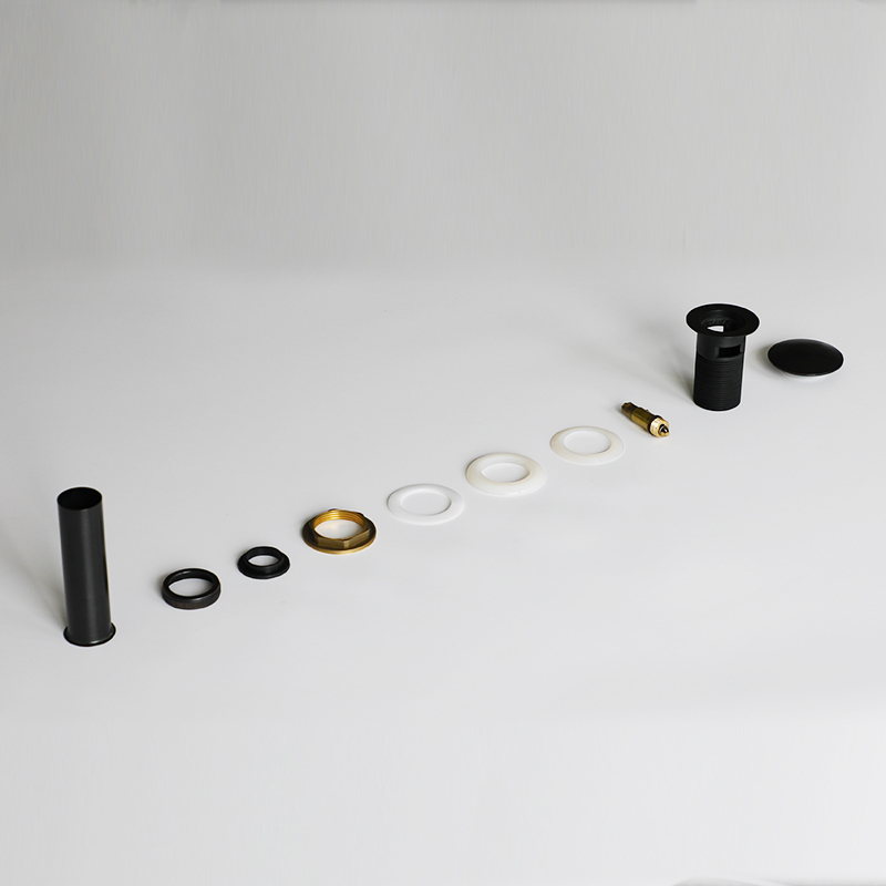 OPITRUELY 1 1/4 inch 59 Brass Matte Black Bathroom Basin Drain With Tube C139