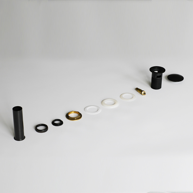 OPITRUELY 1 1/4 inch 59 Brass Matte Black Bathroom Basin Drain With Tube C139