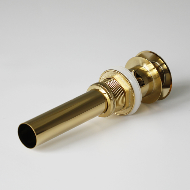 OPITRUELY 1 1/4 inch BrassTi-Golden Bathroom Basin Drain With Tube C140