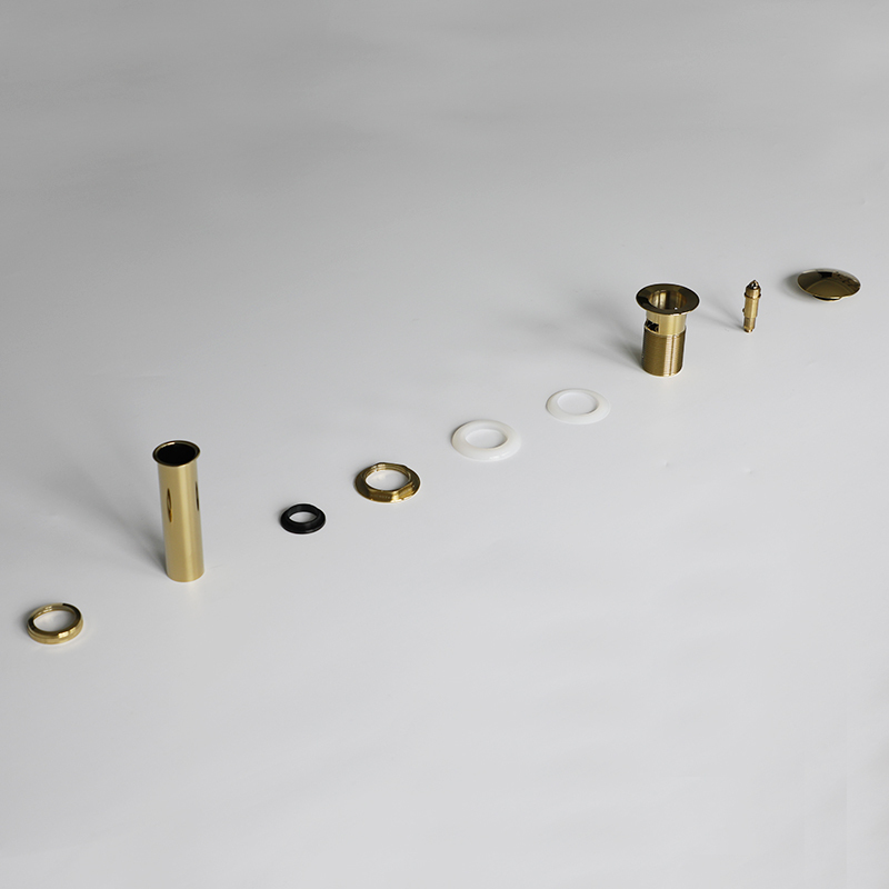 OPITRUELY 1 1/4 inch BrassTi-Golden Bathroom Basin Drain With Tube C140