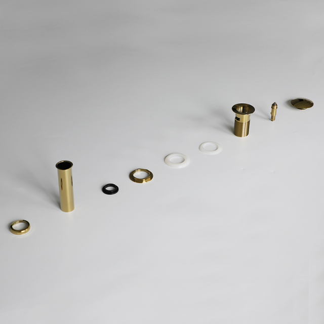 OPITRUELY 1 1/4 inch BrassTi-Golden Bathroom Basin Drain With Tube C140