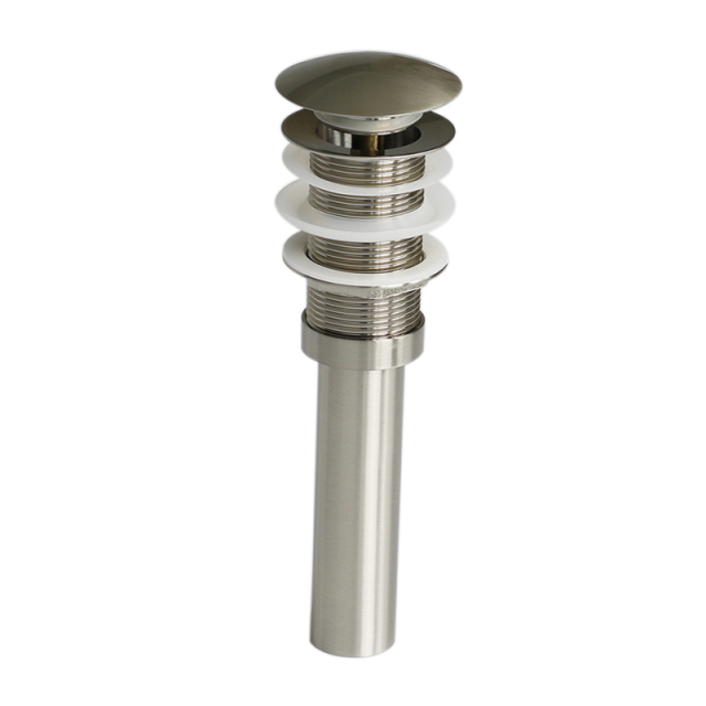 OPITRUELY 1-1/4 Brass Brushed Nickel Pop Up Bathroom Basin Drain With Overflow C143