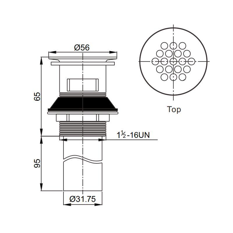 OPITRUELY 1 1/4 inch Free Flow Bathroom Basin Drain With Overflow F037