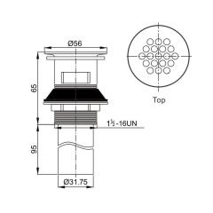 OPITRUELY 1 1/4 inch Free Flow Bathroom Basin Drain With Overflow F037