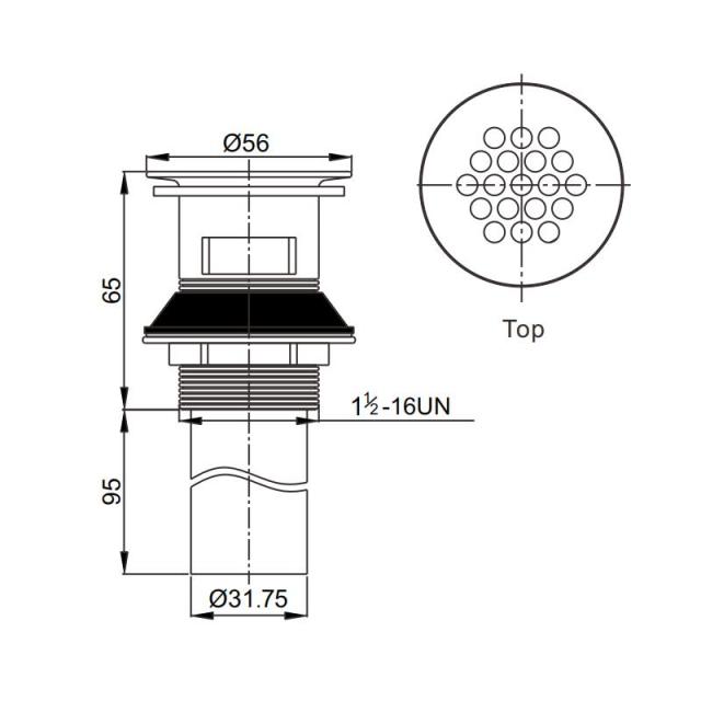 OPITRUELY 1 1/4 inch Free Flow Bathroom Basin Drain With Overflow F037
