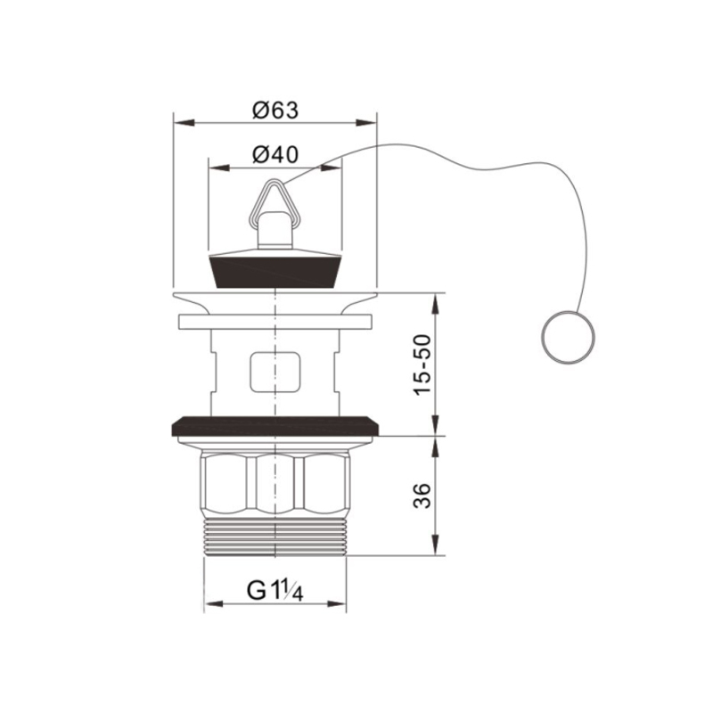 OPITRUELY 1 1/4 Brass Bathroom Basin Drain With Plug G014