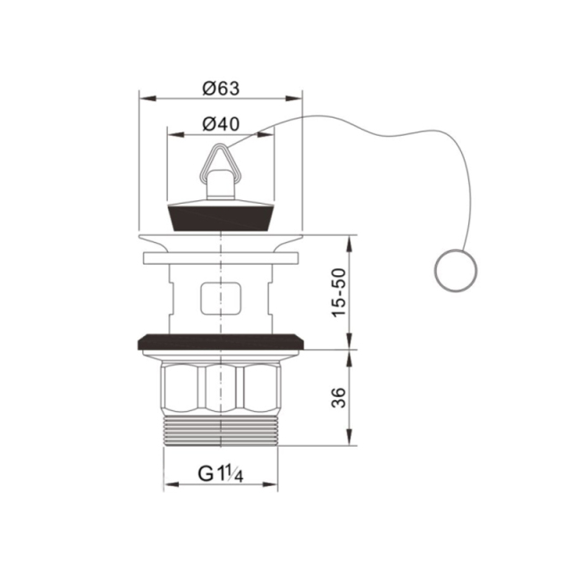 OPITRUELY 1 1/4 Brass Bathroom Basin Drain With Plug G014