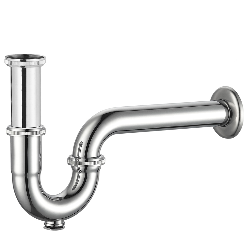 OPITRUELY 1 1/4 inch Brass Chrome Bathroom Basin P-Trap P016