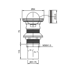 OPITRUELY 1 1/4 Rotation Flip Brass Bathroom Basin Drain With Tube R014