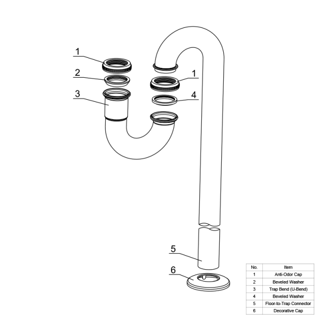 OPITRUELY 1 1/4Inch Brass Bathroom Siphon Basin S-Trap S013