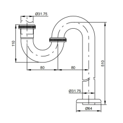 OPITRUELY 1 1/4Inch Brass Bathroom Siphon Basin S-Trap S013