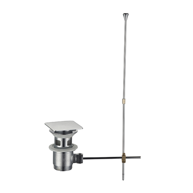 OPITRUELY 1 1/4 Lift and Rod Brass Bathroom Basin Drain With Square Cap T022