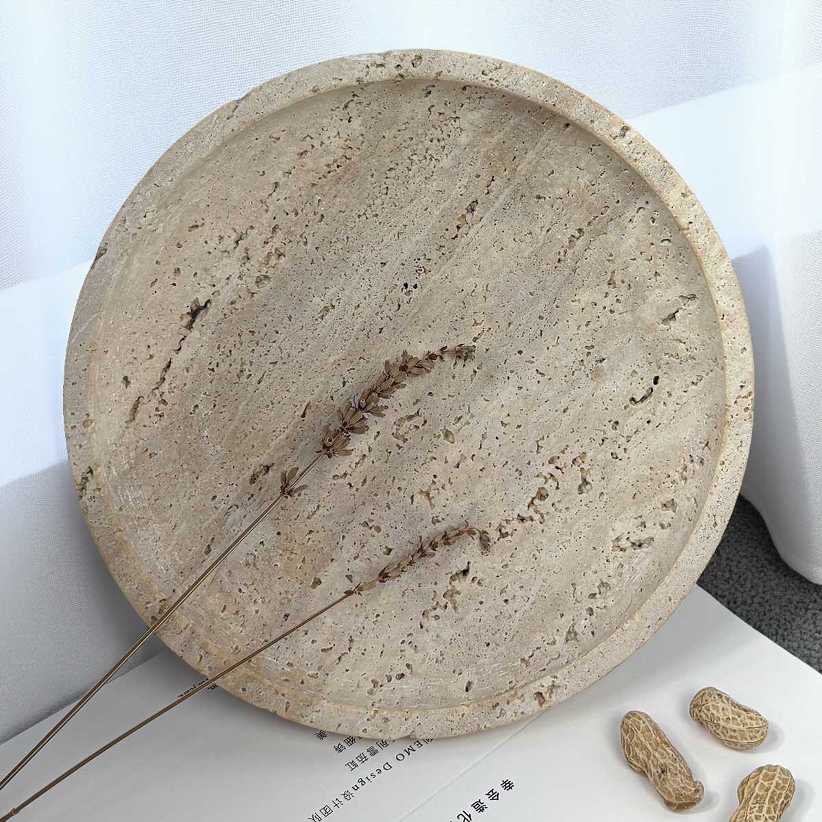 The Best Design Natural Beige Travertine Decorative Tray -8-Inch Beige Stone Vanity Bowls,Natural Beige Travertine Decorative Tray -8-Inch Beige Stone Bowls
