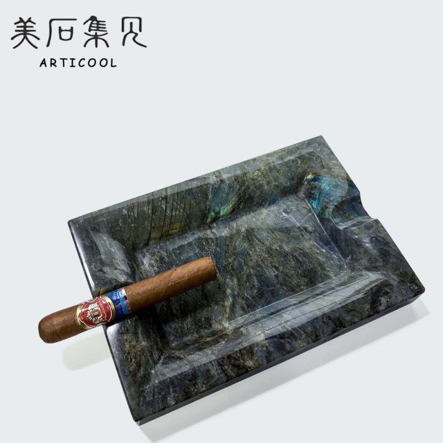 The Popular Stone Cigar Ashtray - Labradorite Blue Natural Stone Cigar Ashtray,The Stone Cigar Ashtray - Labradorite Blue Natural Stone Cigar Ashtray