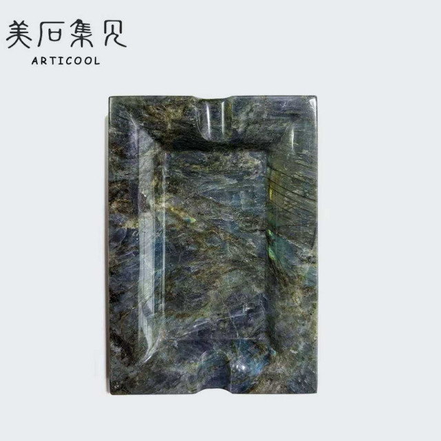 The Popular Stone Cigar Ashtray - Labradorite Blue Natural Stone Cigar Ashtray,The Stone Cigar Ashtray - Labradorite Blue Natural Stone Cigar Ashtray