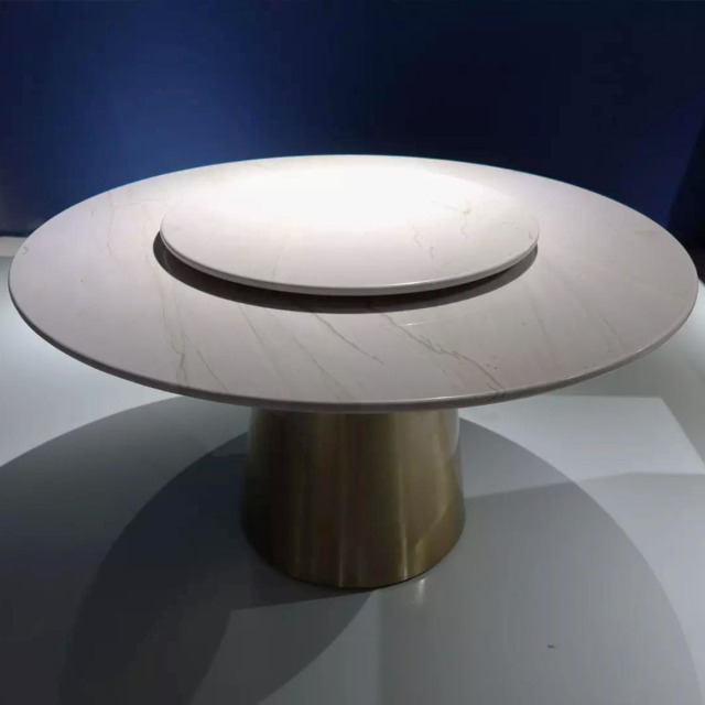The Customized Modern Round Dining Table High-Level Natural White Marble Table,Modern Round Dining Table High-Level Natural White Marble Table