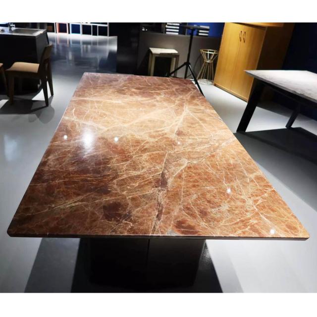 Luxury Modern Design Polished Dark Brown Natural Quartzite Stone Coffee Table for Home Decor,Luxury Modern Design Dark Brown Natural Quartzite Stone Coffee Table