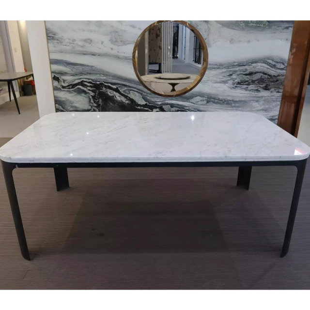 The Natural Stone Carrara White Marble Tea Table Luxury Hotel Marble Table,The Carrara White Marble Dining Table Luxury Hotel Marble Table