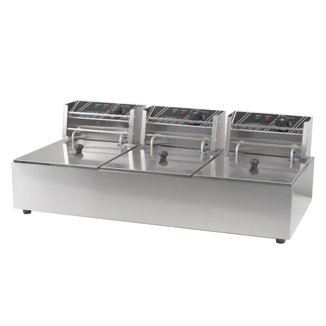 Industrial Chicken Chips Deep Fryer With 2 Tank Electric Restaurant