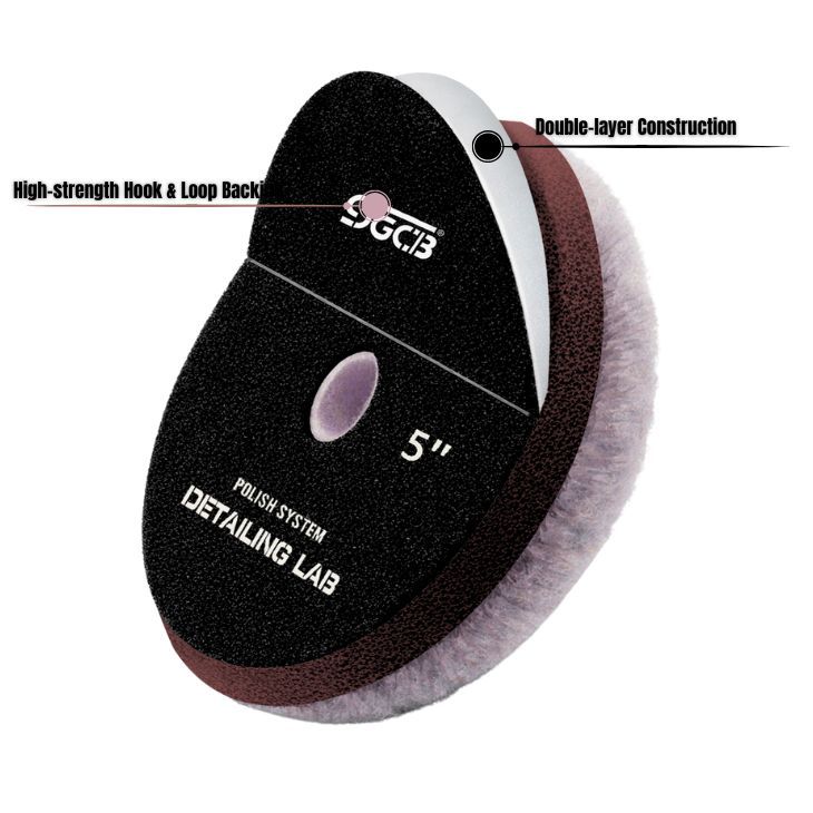Beveled Edge Long Wool Polishing pad - 5 inch  Kit