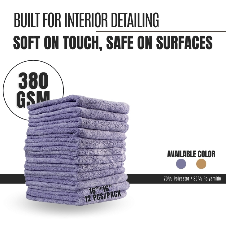 380GSM Interior Microfiber  Towels Pack