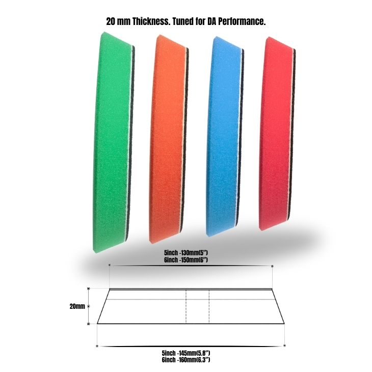 Beveled Edge Foam Pad for DA Polisher 5",6''