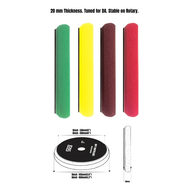 Thin Foam Pads-for DA&RO Polisher--5'' 6'' Kit