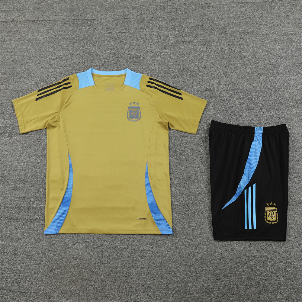 2425 Argentina Training clothes suit Short sleeve Fan version