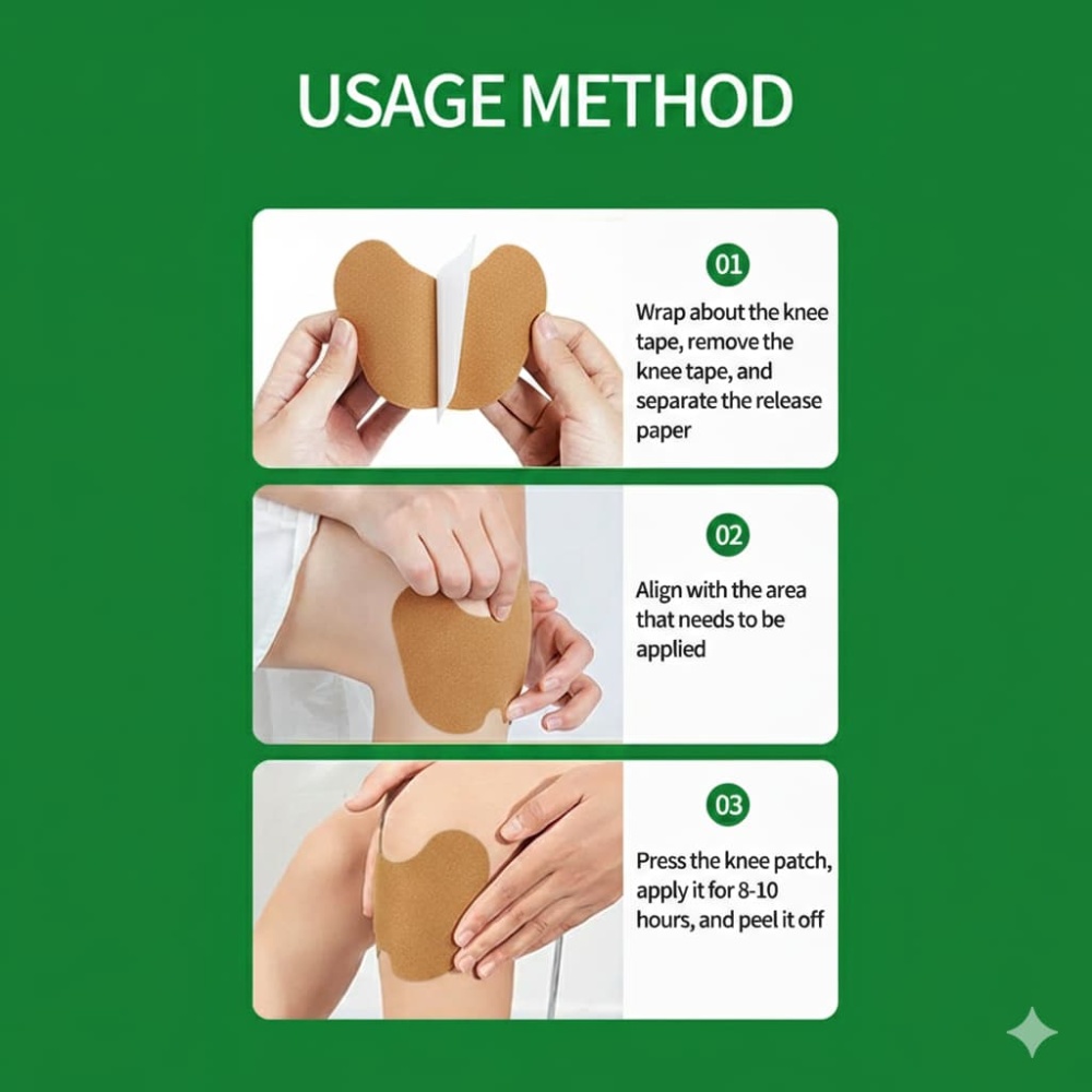 Tefanso™ Self-Heating Mugwort Knee Relief Patch