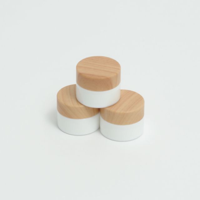 Wood Grain Lid White Opal Glass Concentrates Container,CANNACOAST™,Wood Grain Lid White Opal Glass Concentrates Container
