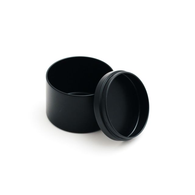 Matte Black CR Flat Tin Jars,CANNACOAST™,Matte Black CR Flat Tin Jars