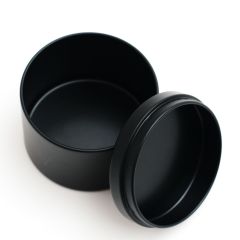 Matte Black CR Flat Tin Jars,CANNACOAST™,Matte Black CR Flat Tin Jars