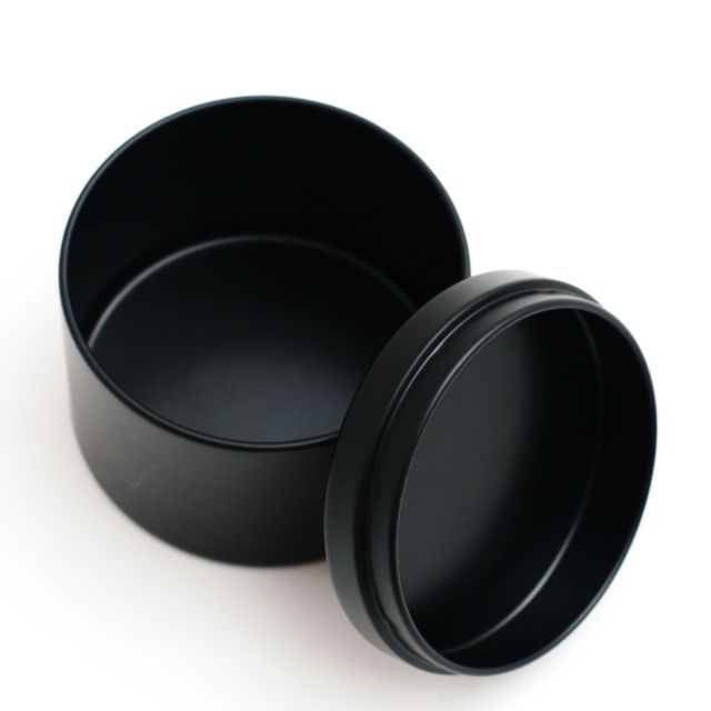 Matte Black CR Flat Tin Jars,CANNACOAST™,Matte Black CR Flat Tin Jars