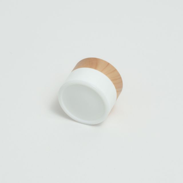 Wood Grain Lid White Opal Glass Concentrates Container,CANNACOAST™,Wood Grain Lid White Opal Glass Concentrates Container