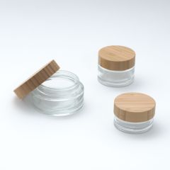 Wood Lid Clear Glass Concentrate Containers,CANNACOAST™,Wood Lid Clear Glass Concentrate Containers
