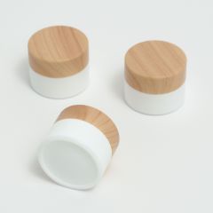 Wood Grain Lid White Opal Glass Concentrates Container,CANNACOAST™,Wood Grain Lid White Opal Glass Concentrates Container